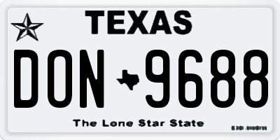 TX license plate DON9688