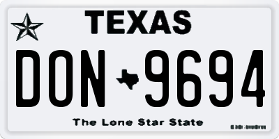 TX license plate DON9694
