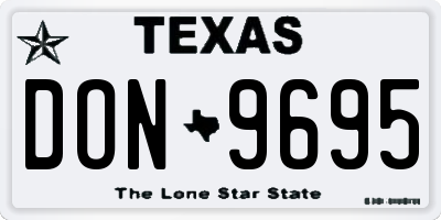 TX license plate DON9695