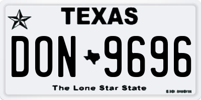 TX license plate DON9696