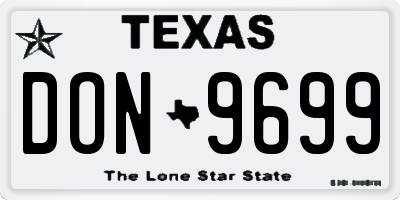 TX license plate DON9699