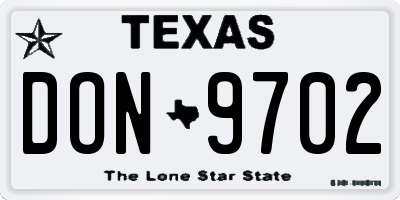 TX license plate DON9702