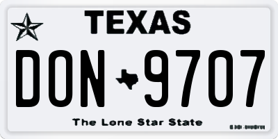 TX license plate DON9707