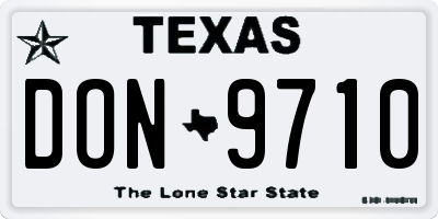TX license plate DON9710
