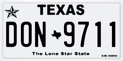 TX license plate DON9711