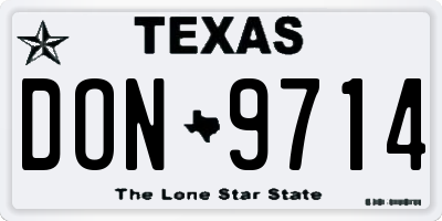 TX license plate DON9714