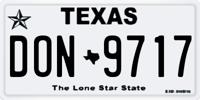 TX license plate DON9717