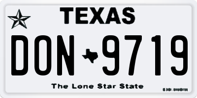 TX license plate DON9719