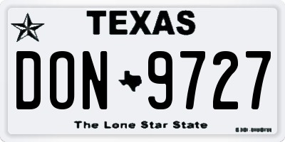 TX license plate DON9727