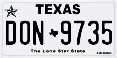 TX license plate DON9735