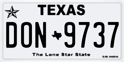 TX license plate DON9737