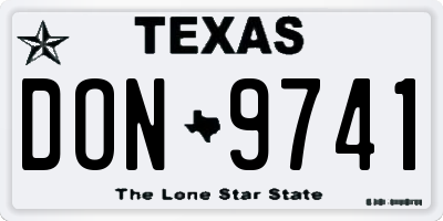 TX license plate DON9741