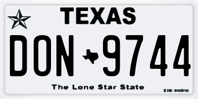 TX license plate DON9744