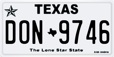 TX license plate DON9746