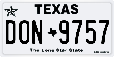 TX license plate DON9757