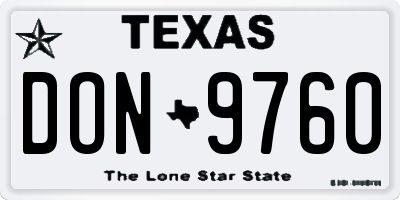 TX license plate DON9760