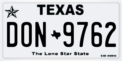 TX license plate DON9762