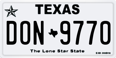 TX license plate DON9770