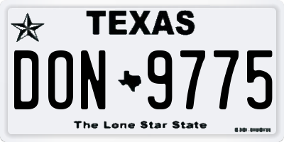 TX license plate DON9775