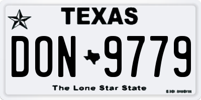 TX license plate DON9779