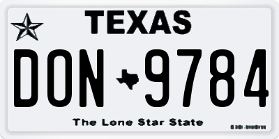 TX license plate DON9784