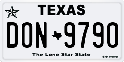 TX license plate DON9790