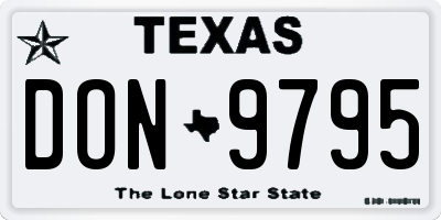 TX license plate DON9795