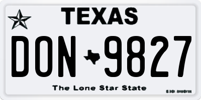 TX license plate DON9827