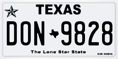 TX license plate DON9828