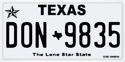 TX license plate DON9835
