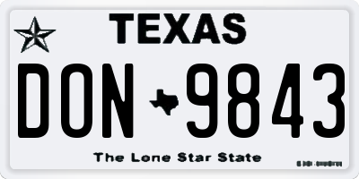 TX license plate DON9843