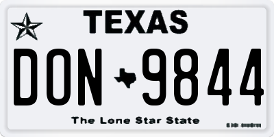 TX license plate DON9844