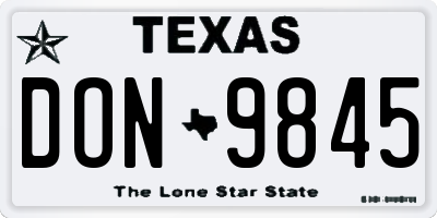 TX license plate DON9845