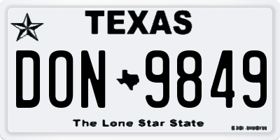 TX license plate DON9849