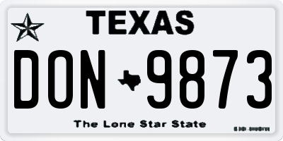 TX license plate DON9873