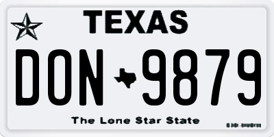 TX license plate DON9879
