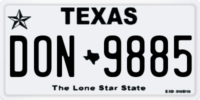 TX license plate DON9885