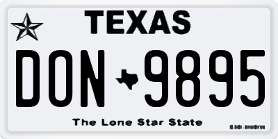 TX license plate DON9895