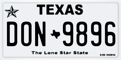 TX license plate DON9896