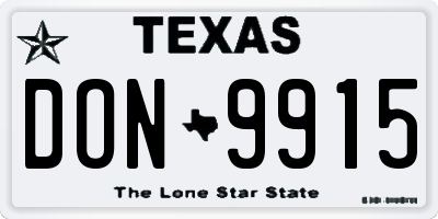 TX license plate DON9915