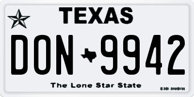 TX license plate DON9942