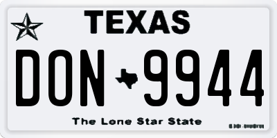 TX license plate DON9944