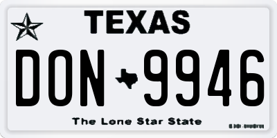TX license plate DON9946
