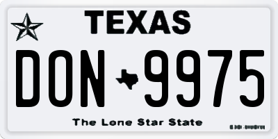 TX license plate DON9975