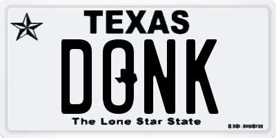 TX license plate DONK