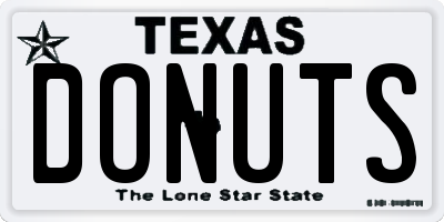 TX license plate DONUTS