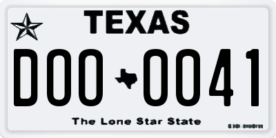 TX license plate DOO0041