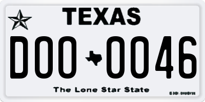 TX license plate DOO0046