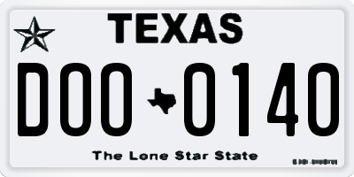 TX license plate DOO0140