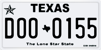 TX license plate DOO0155
